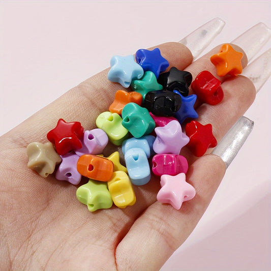 100PCS 11×12mm Luminous Star Acrylic Bead Set
