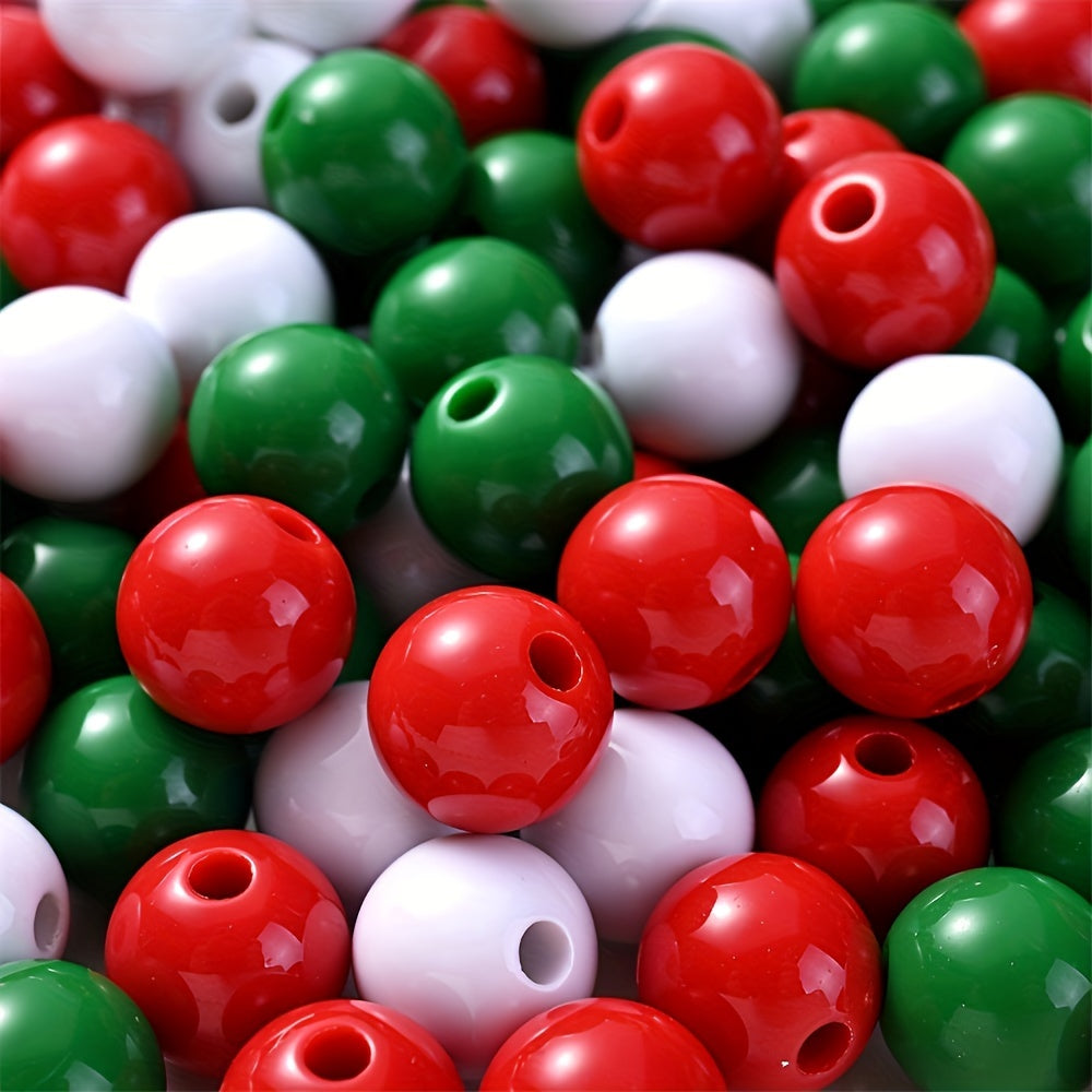 Christmas Round Acrylic Beads
