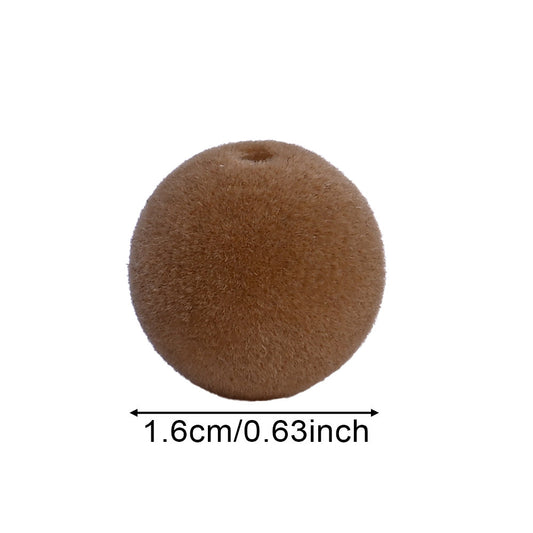 Brown Acrylic Flocked Large Hole Beads