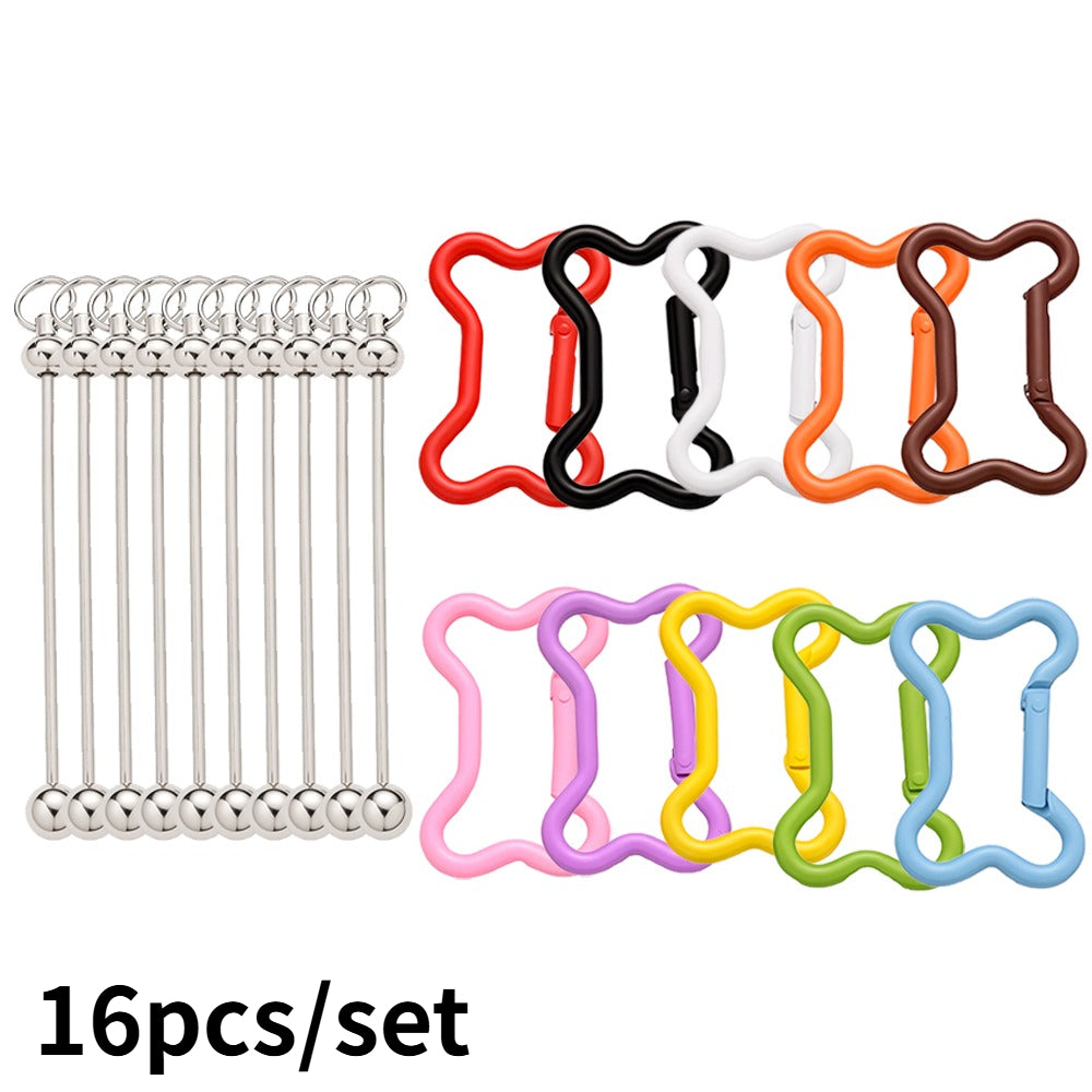 Beadable Bone Shape Keychain Kit