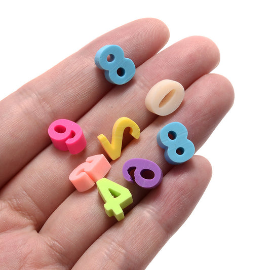 Mixed Color Polymer Clay Letter Beads