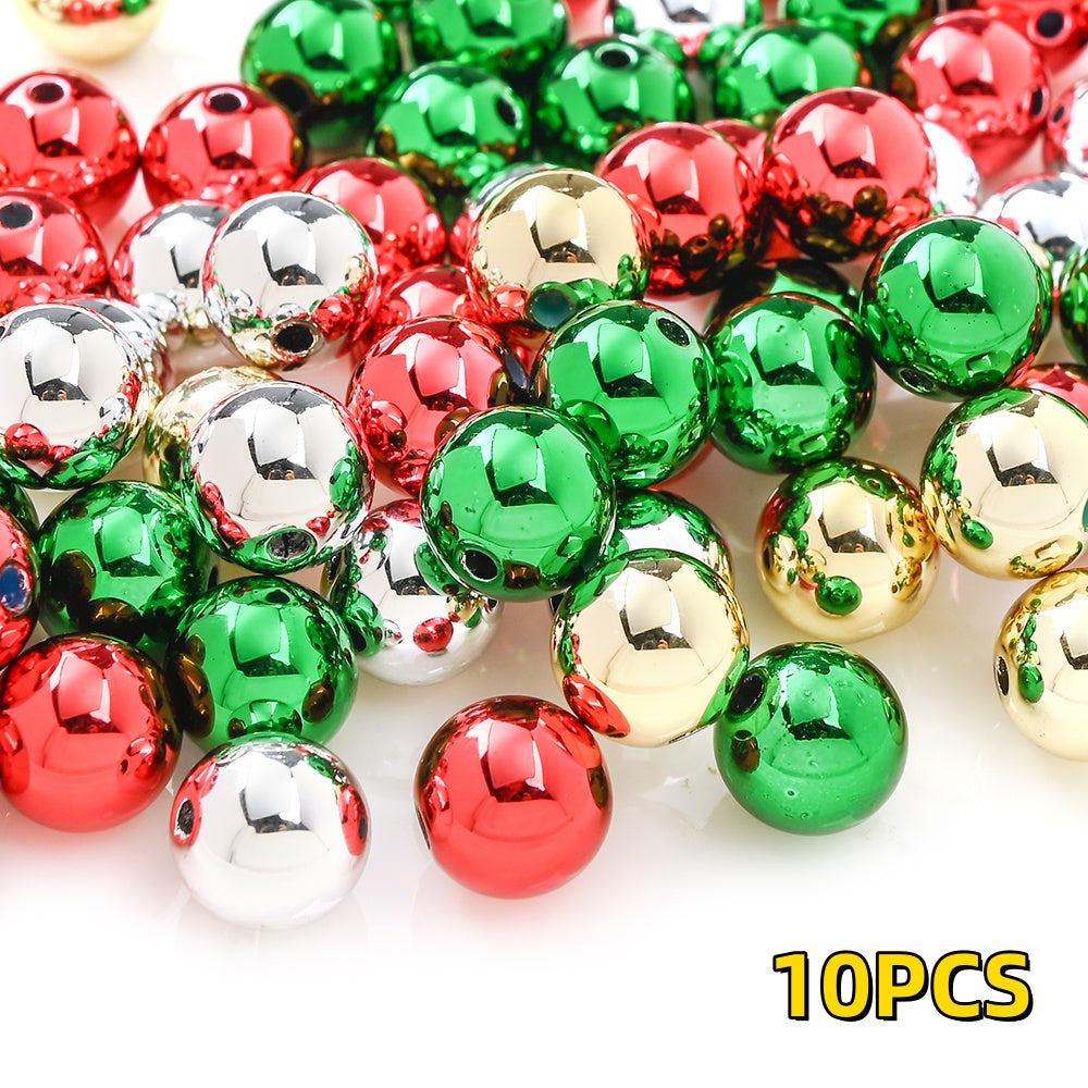 10/20/30pcs Laser Reflective Acrylic Round Beads
