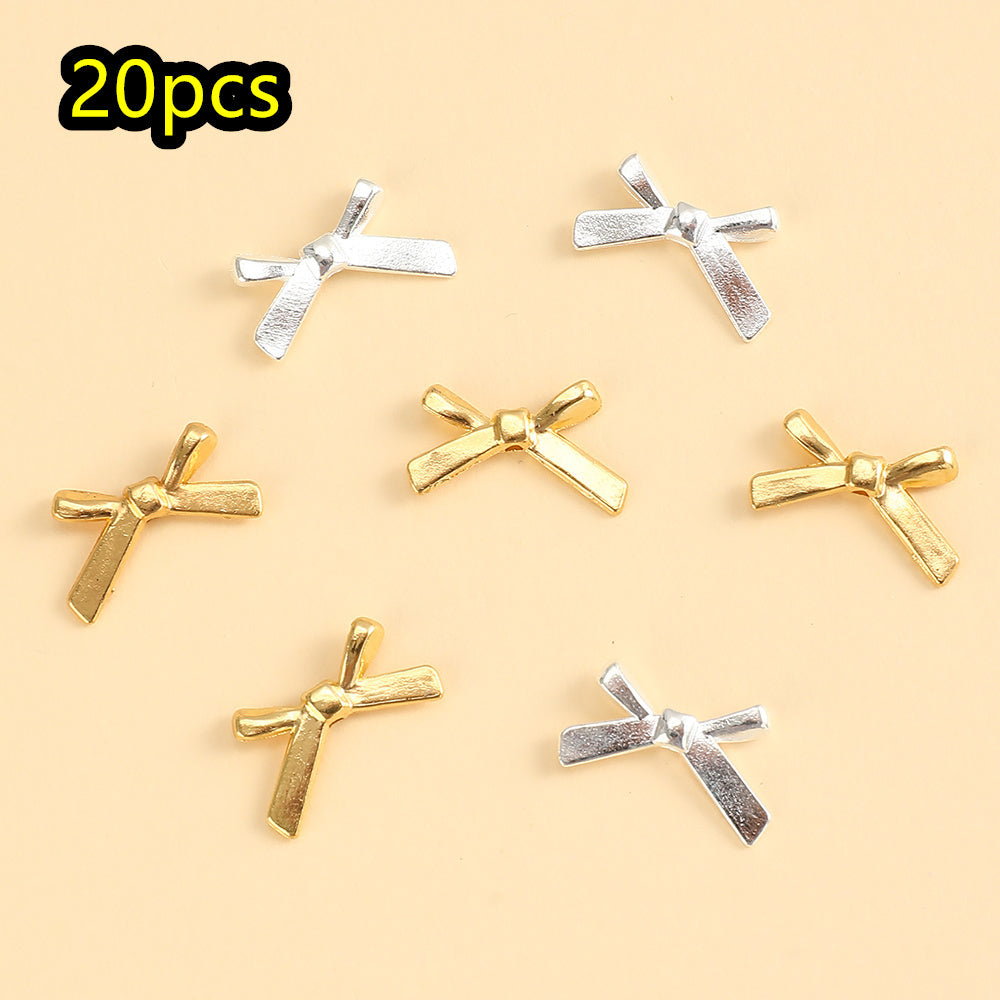 20pcs 12x20mm Bowknot Metal Pendants