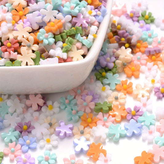 100PCS 6mm Multicolor Daisy Acrylic Bead Set