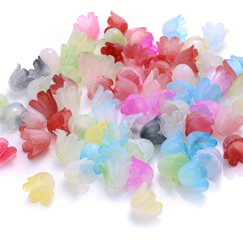 100pcs Acrylic Trumpet Flower Beads