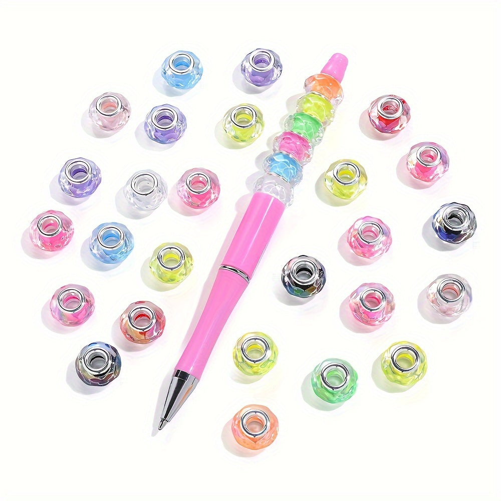 20PCS 15mm AB Highlight Clear Acrylic Wheel Beads