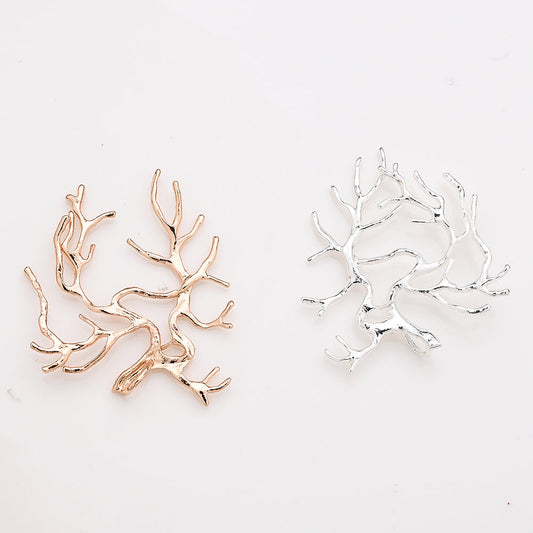 10PCS Gold & Silver Tree Branch Bead Cap Pendant Set