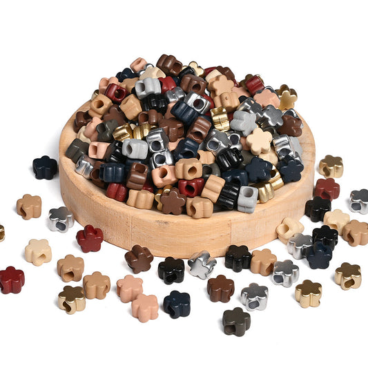 Morandi Color Five-Petal Acrylic Beads