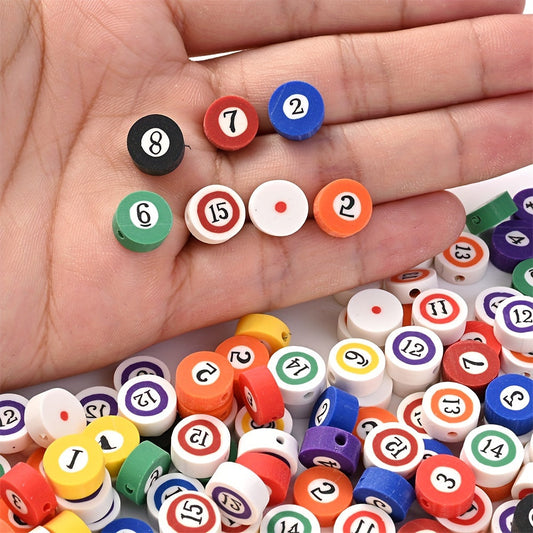Mixed Color Billiards Polymer Clay Beads