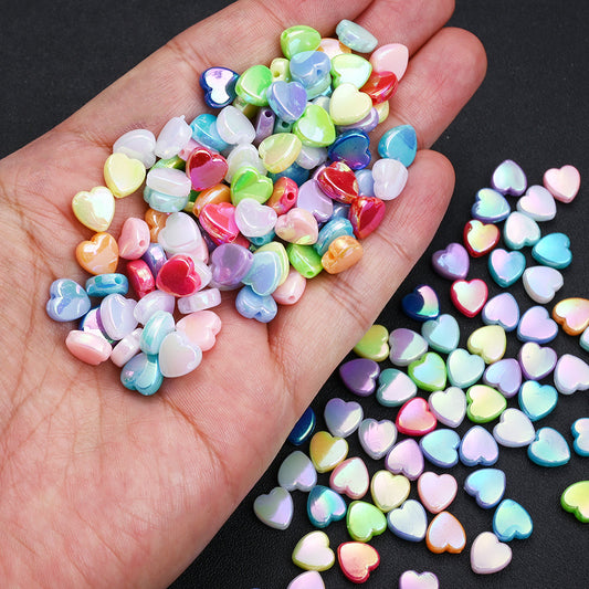 Colorful 9 mm UV Acrylic Love Spacer Beads