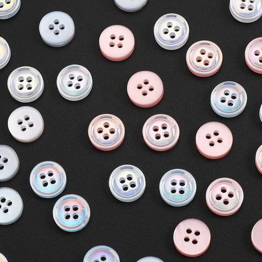 20PCS 11mm AB Color Resin Four-Hole Sewing Buttons