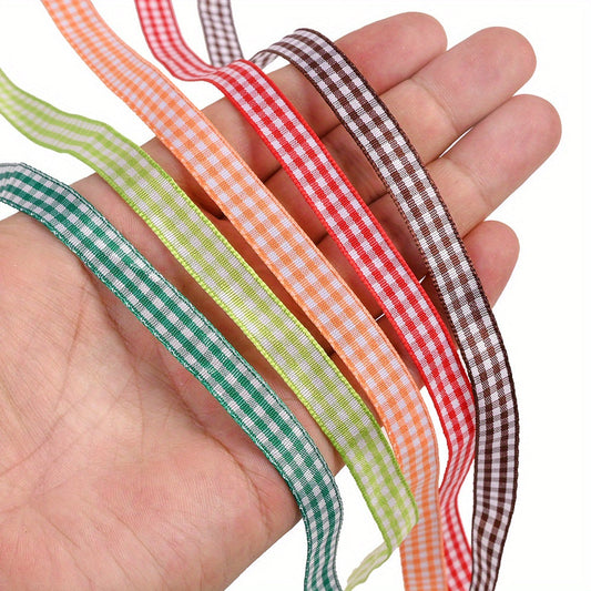 50 Yards/Roll 10 mm Christmas Plaid Satin Ribbon