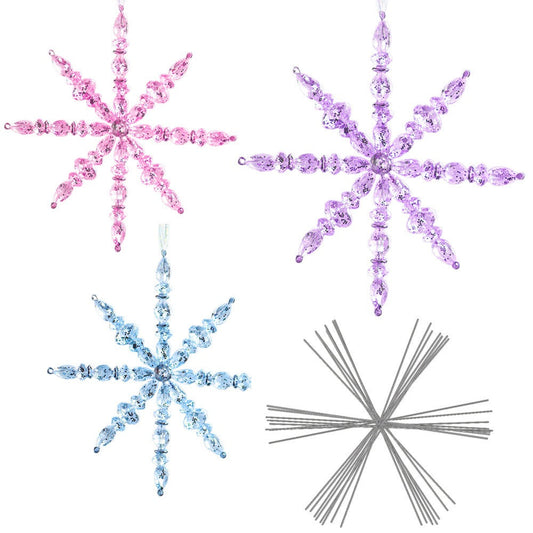 15-Piece Christmas Blank 6-Branch Iron Wire Ornament Set