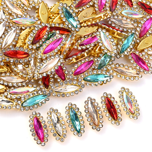 10PCS Multicolor Horse Eye Rhinestone Embellishment Set
