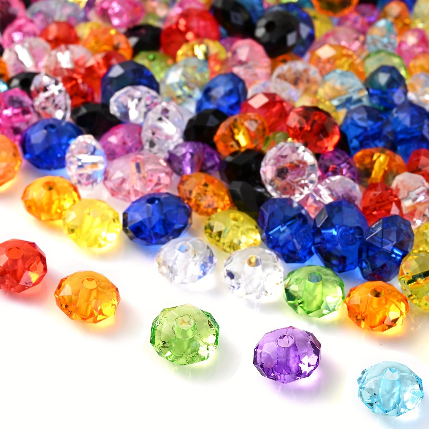 100pcs 8mm Acrylic Flat Beads