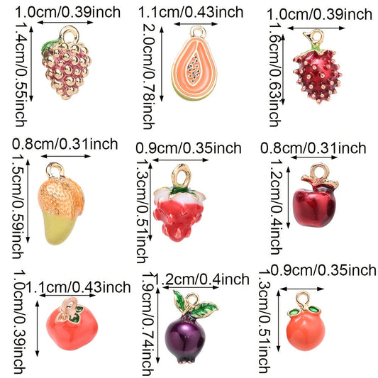 2PCS Fruit Series Alloy Pendant Set