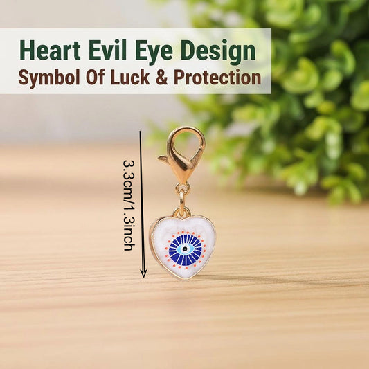 12PCS Blue & White Evil Eye Enamel Keychain Set