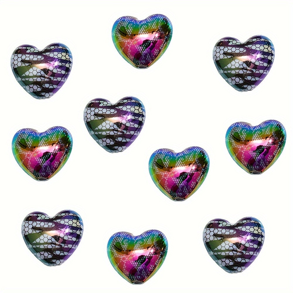 10PCS 19×22mm Lace Love Acrylic Bead Set