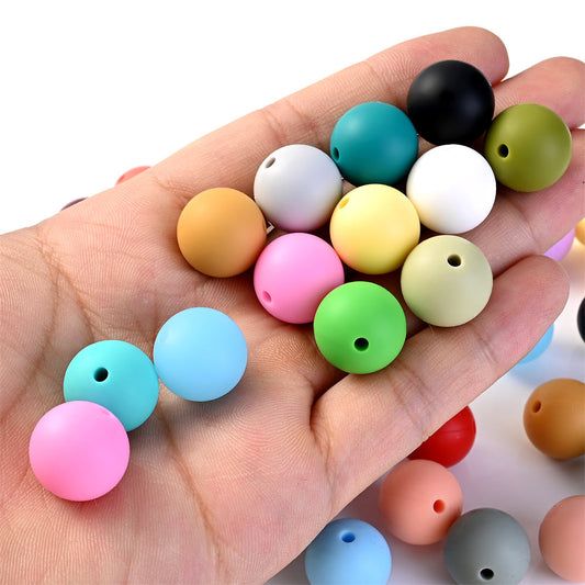 Colorful 15 mm Silicone Round Spacer Beads