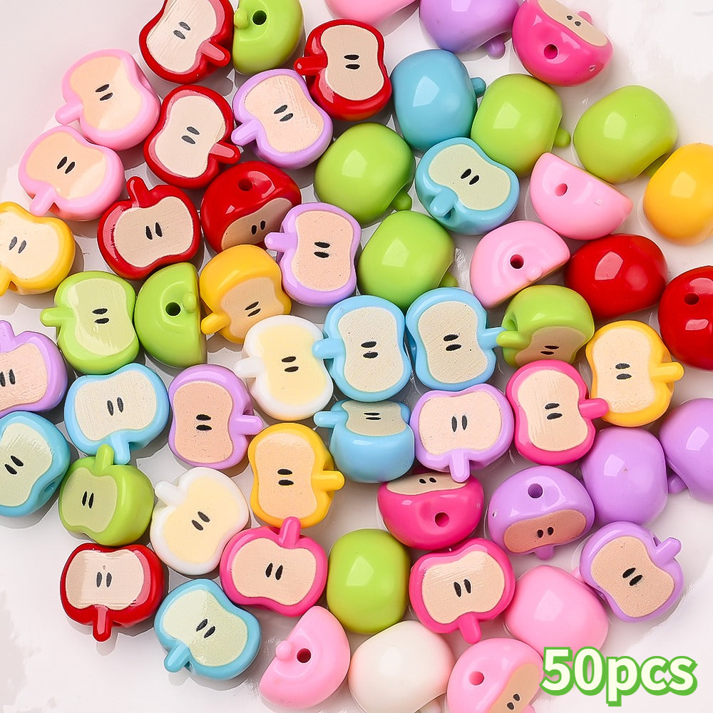 Christmas Red Apple Acrylic Beads