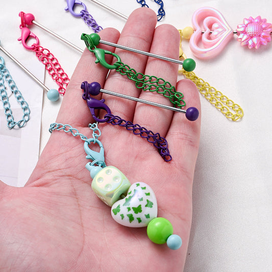 Metal Beaded Keychain Rods