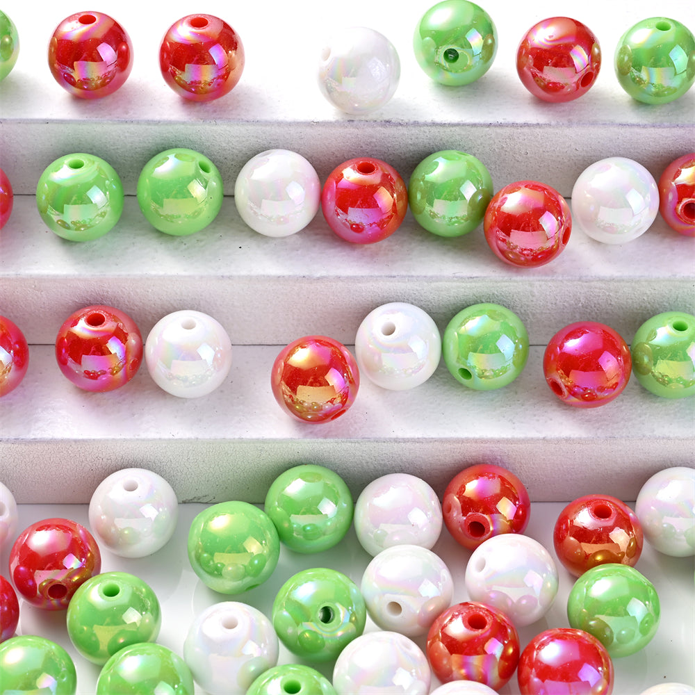 200pcs 14mm AB Mixed Color Acrylic Round Beads