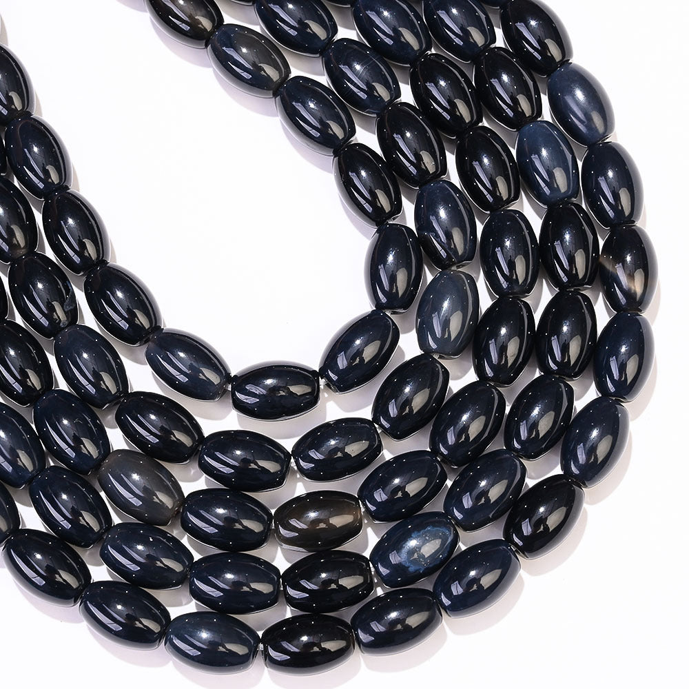 32pcs/strand 8x12mm Natural Agate Rice Shaped Beads
