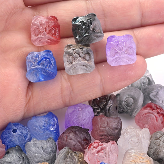 Frosted Lion Head Acrylic Beads