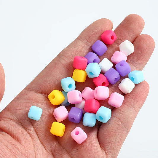 20PCS 8mm Colorful Silicone Square Spacer Beads