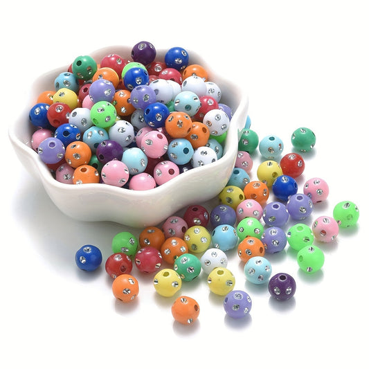 Mixed Acrylic Round Spacer Beads