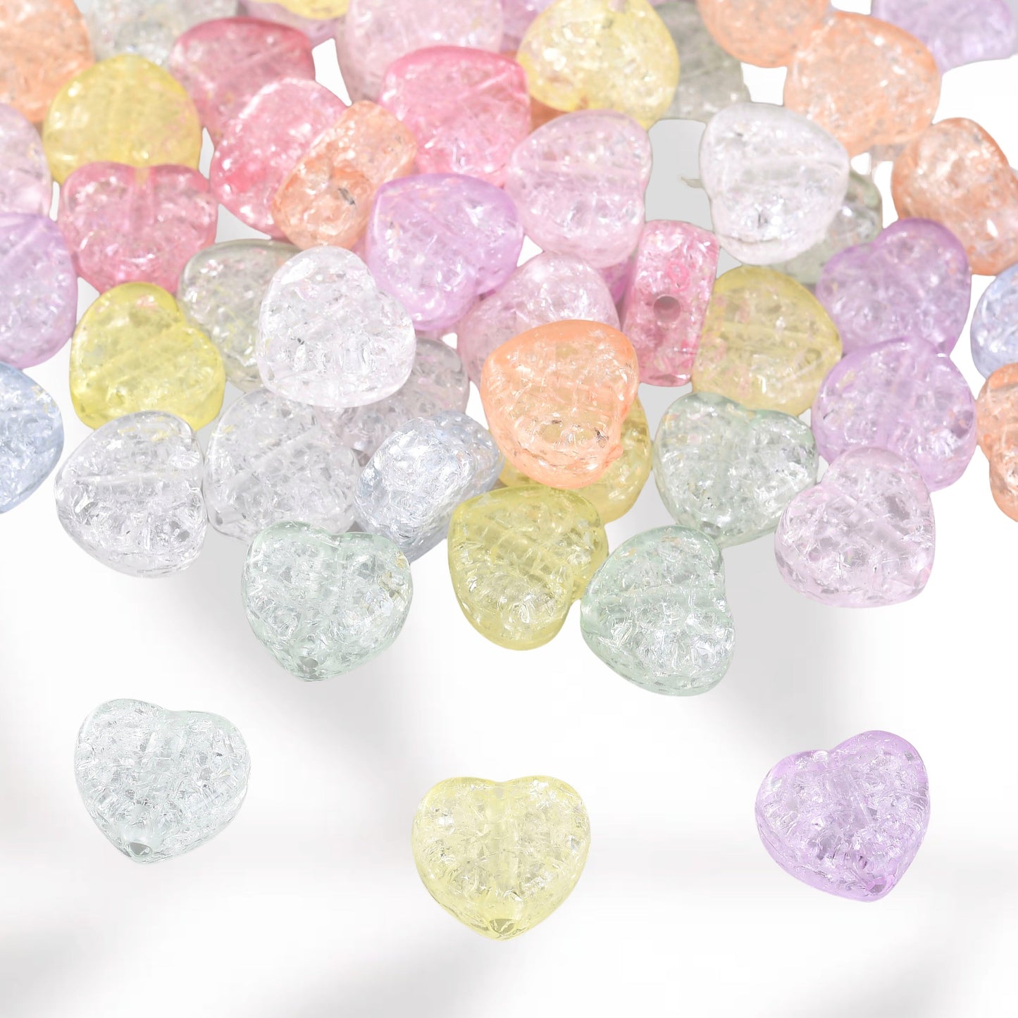Acrylic Heart-Shaped Spacer Beads