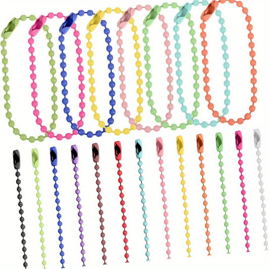 20-Piece Multicolor Ball and Wave Bead Chain Connectors