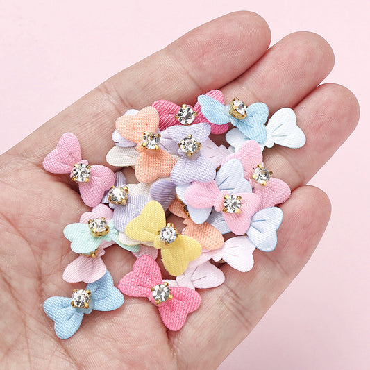 1.8x1 cm Rhinestone Bow Sewing Patches