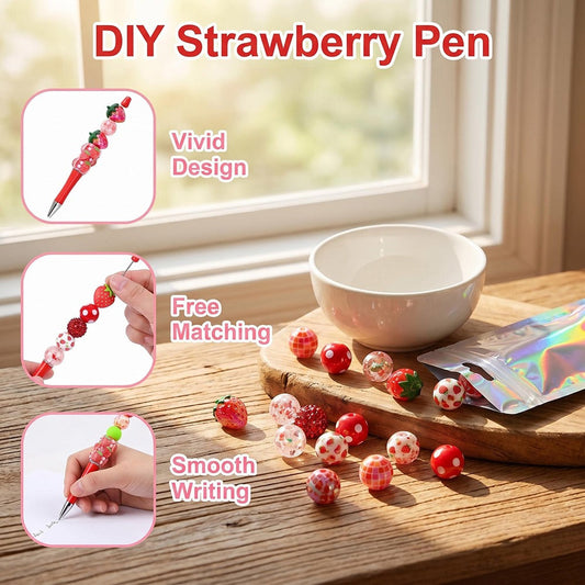 Strawberry Beadable Pen Set