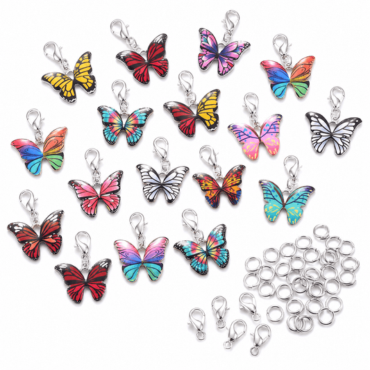 Butterfly Pendant Lobster Keychain Set