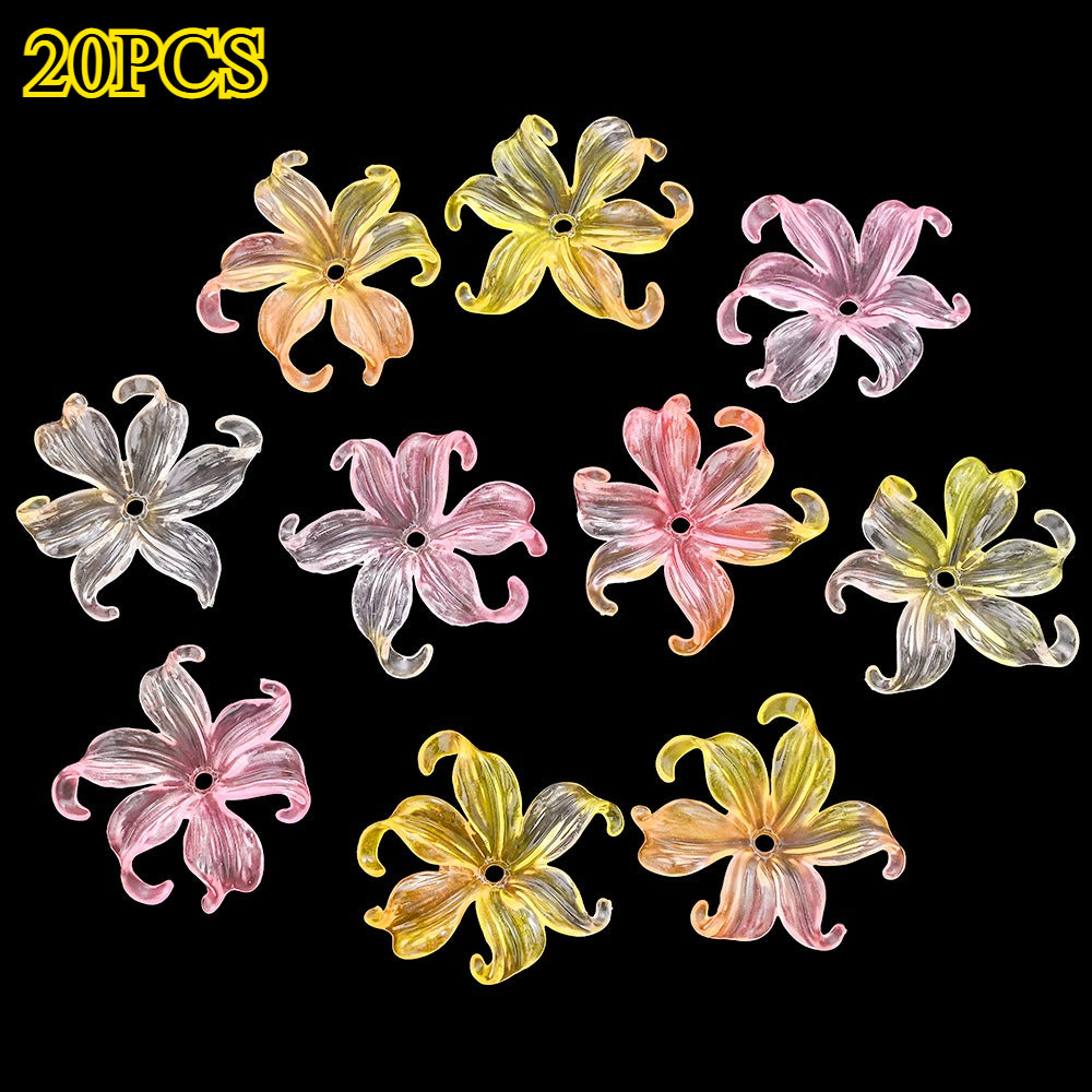 Transparent Gradient Iris Flower Beads
