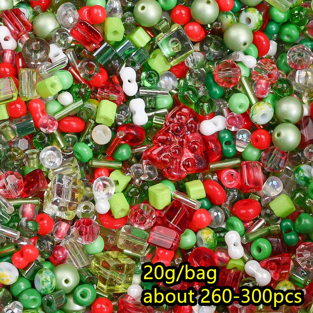 20g/bag Christmas Irregular Glass Seed Beads