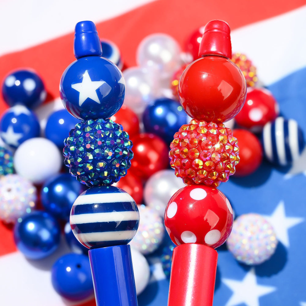 Patriotic Disco Acrylic Beads