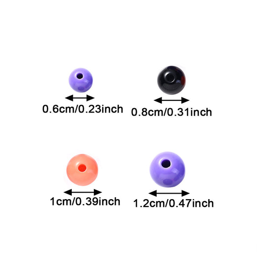 300/500/1000/2000pcs Halloween-Themed Solid Color Acrylic Beads