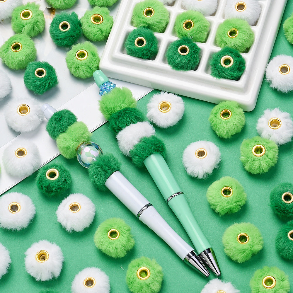 Green Faux Fur Beads