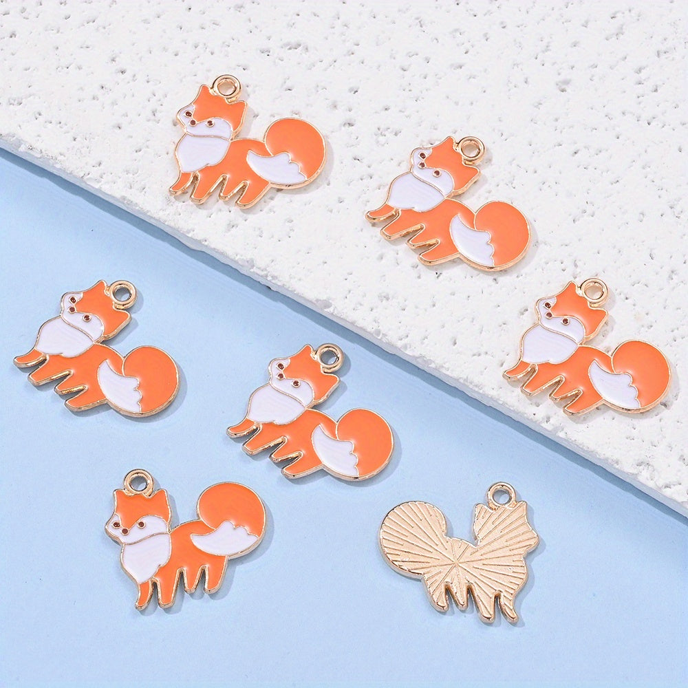 10pcs 20x19mm Fox Alloy Pendant Charms