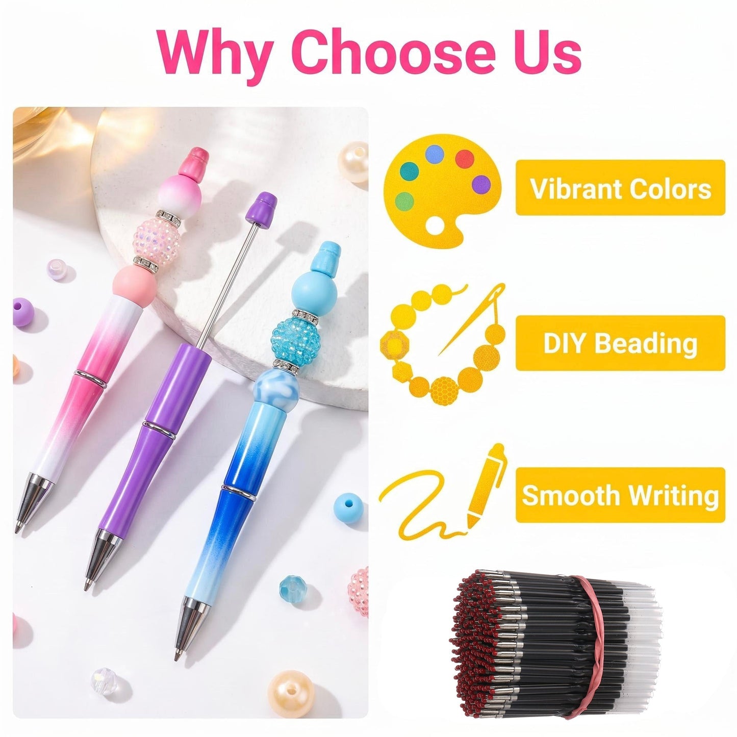 Beadable Ballpoint Pen DIY Set