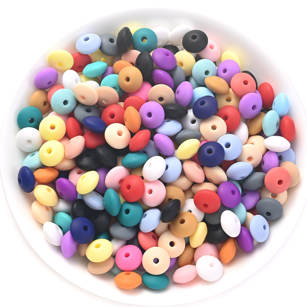 Assorted Silicone Lentil Abacus Focal Beads