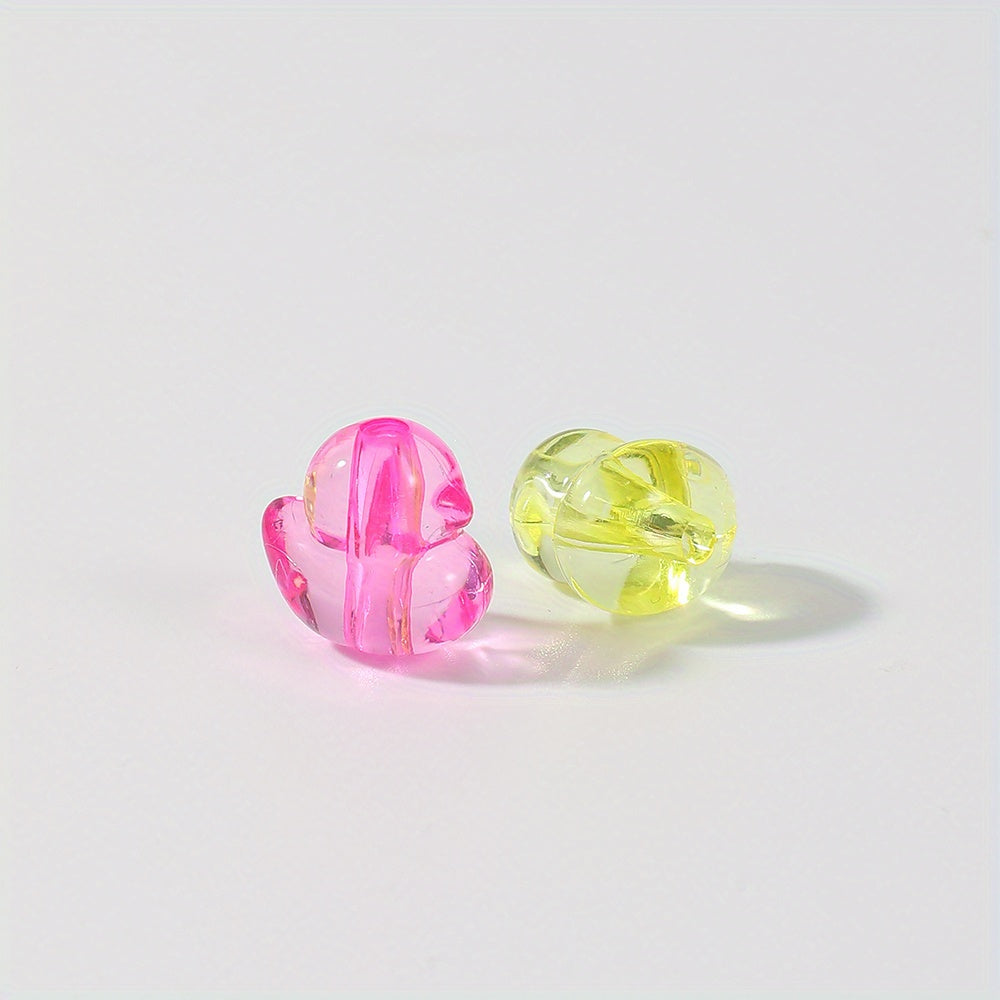30pcs 14x15mm Transparent Little Duck Acrylic Beads