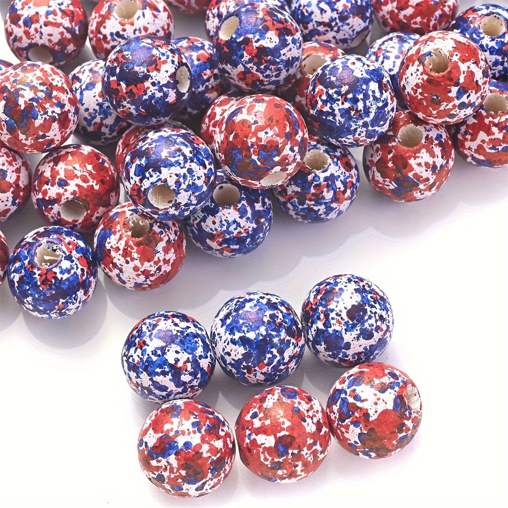 10PCS 16mm Multicolor Round Wooden Bead Set