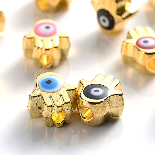 10PCS Mini Multicolor Evil Eye Spacer Bead Set