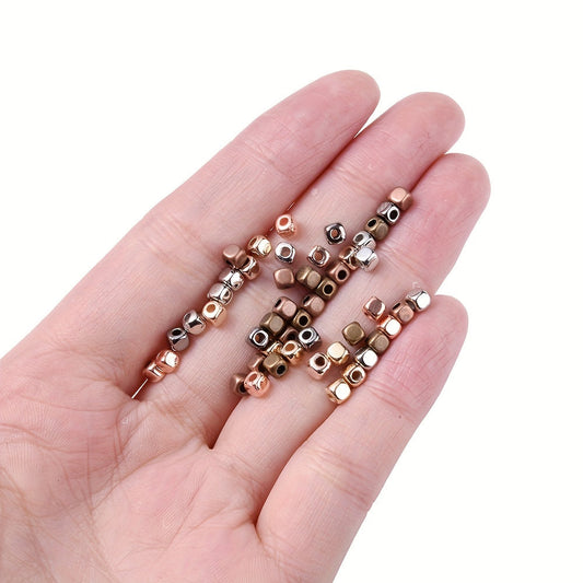 100PCS 3mm Multicolor Cube CCB Spacer Bead Set