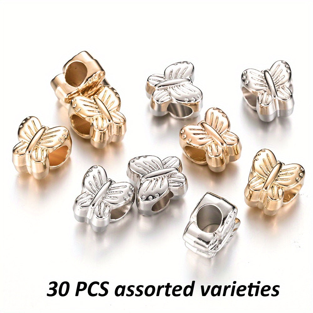 30pcs 0.43inch Mix Butterfly Bead Loose Spacer Plastic CCB Beads