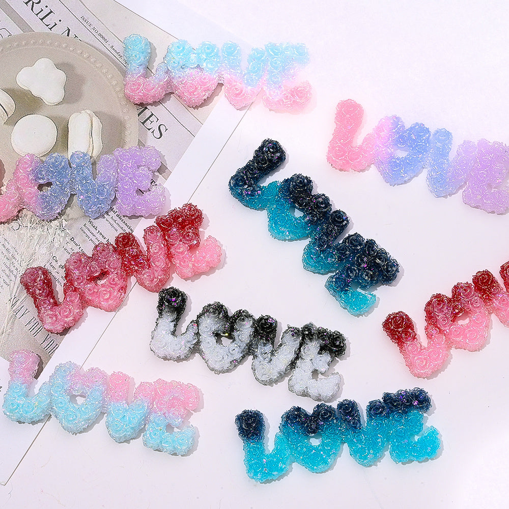 Glow LOVE Resin Letter Patches
