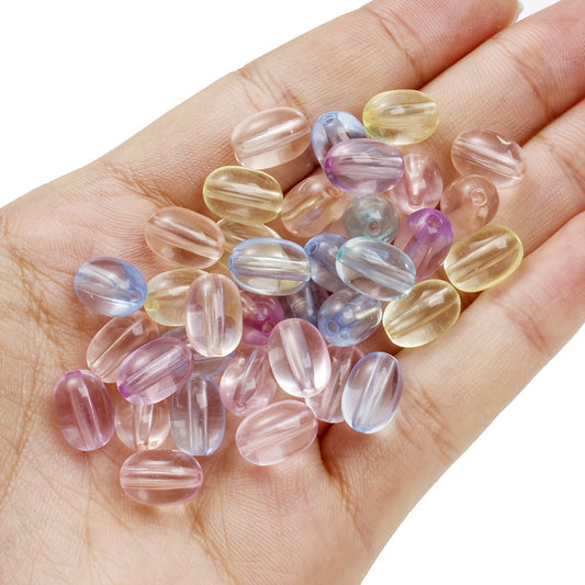 Light Clear Oval Acrylic Beads